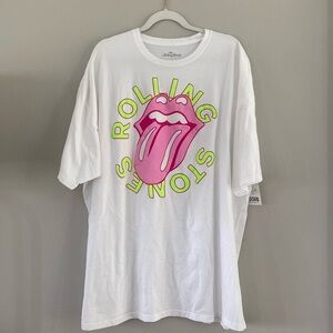 COPY - rolling stones puff print oversized graphic tee
